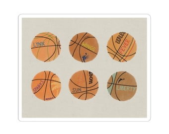 Sports | Vintage Minimal WNBA Basketball Balls Sticker