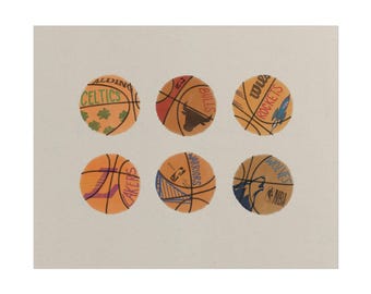Sports | NBA Team Basketballs, Minimalist Poster Print