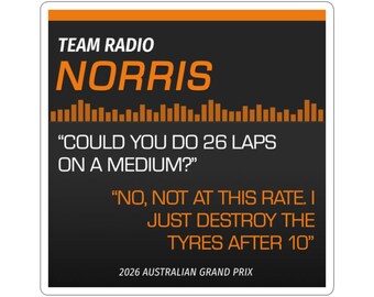 F1 Radio Drama Lando Norris - Sticker | Tyre Strategy Racing Sticker