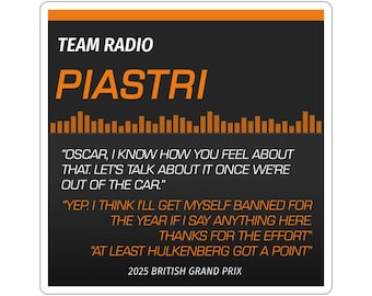 F1 | Piastri Radio Quote Sticker | Formula 1 Racing Decal