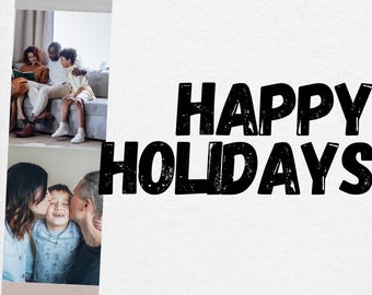 Seasonal | Christmas | Vintage Photo Strip Holiday Card - Template