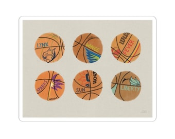 Detailed Vintage WNBA Basketball Balls Sticker