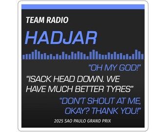 Isack Hadjar Radio Sticker, F1 Racing Fan Decal, Waterproof Laptop Sticker