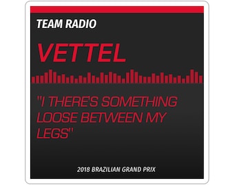 F1 | Vettel "Loose Between My Legs" Sticker – Formula 1 Team Radio Quote