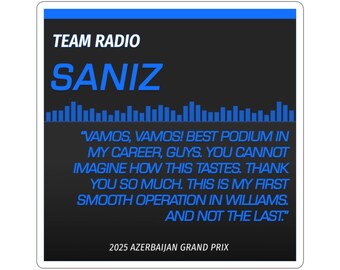 Carlos Saniz Radio Quote Sticker | Formula 1 Decal