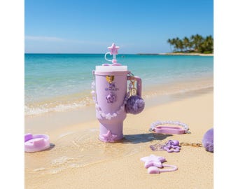 Stanley Cup Accessories Set, Flower Strap, Purple Star