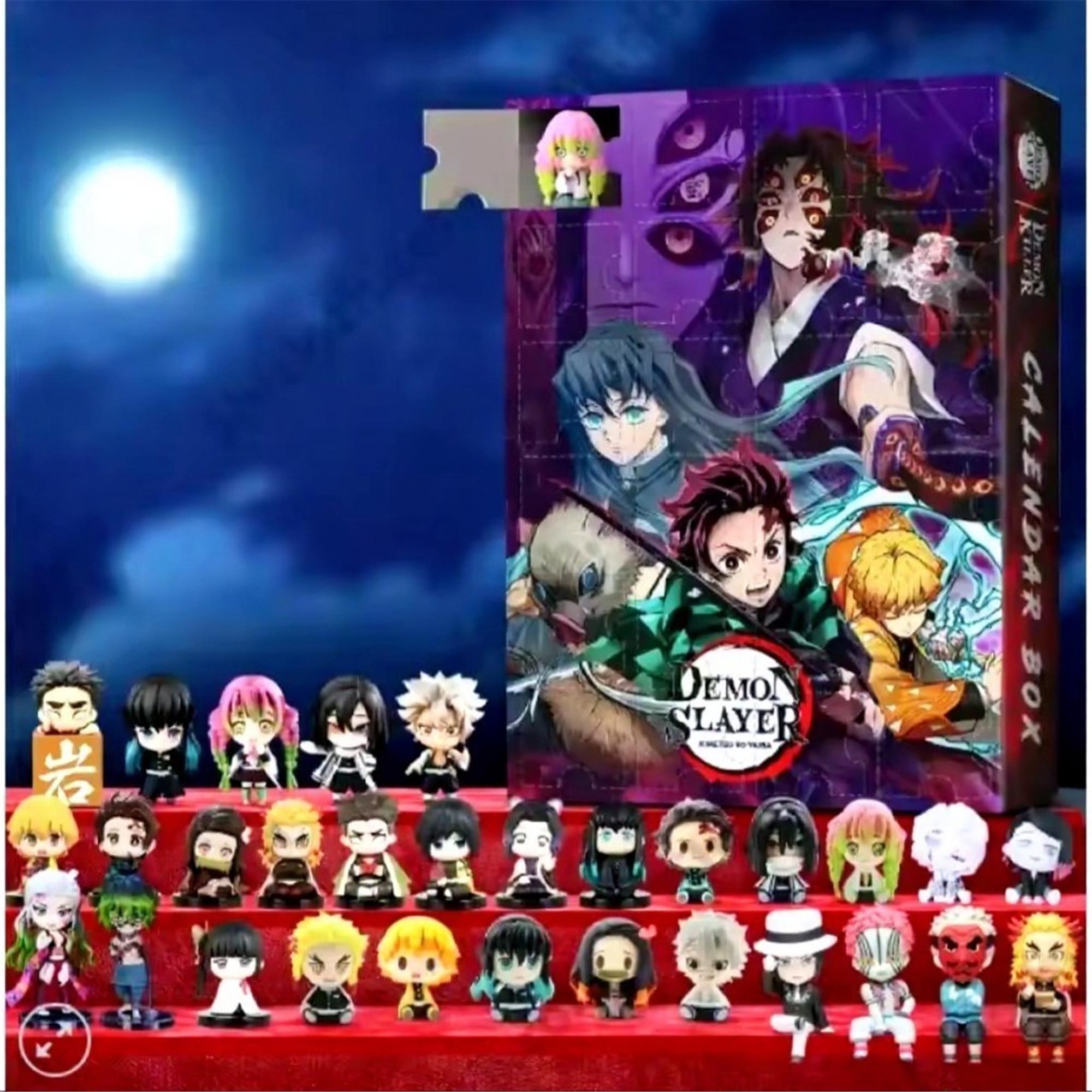 Discover 2025 demon Advent Calendar, 24 Days Box Anime Cartoon 2D Figure,Christmas Countdown, Christmas Gift