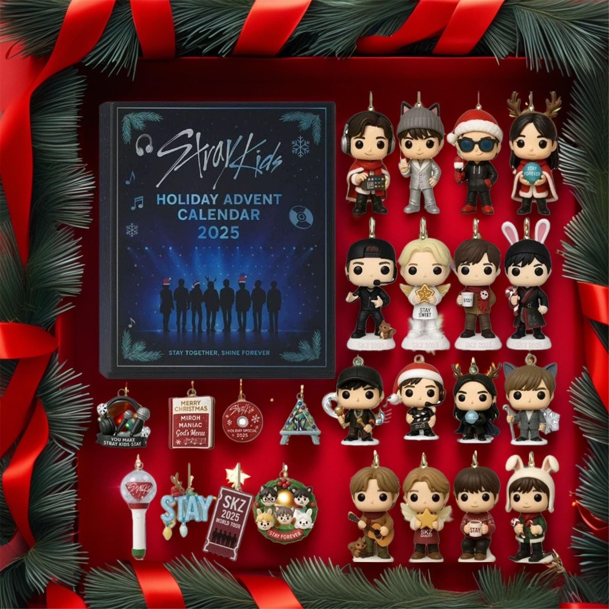 Discover Stray Kids Advent Calendar,24 Days Christmas Countdown, 2D Acrylic Countdown Calendar, Christmas Gift