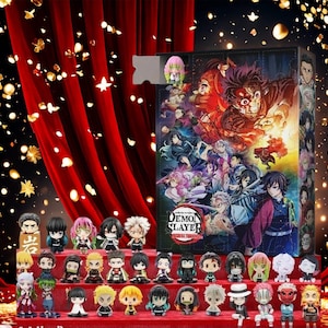 2025 Demon Slayer Advent Calendar, 24 Days Surprise Box Anime Cartoon 2D Figure,Christmas Countdown, Christmas Gift