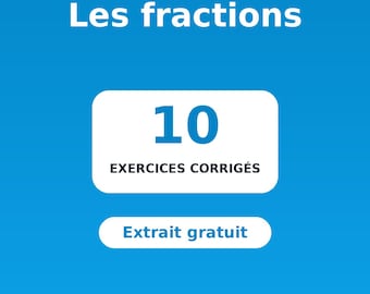 Extrait Fractions : 10 exercices corrigés PDF | Maths secondaire 1-2 | Fiche à imprimer | Sample worksheet