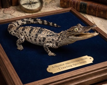 Alligator specimen Collection, Real Alligator Skull specimen, Crawling & Standing Alligator Mount,Oddities Curiosity Cabinet