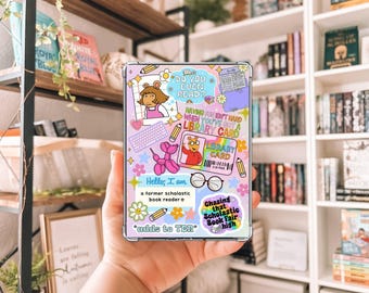 Arthur scholastic book fair sparkly kindle insert for clear case, glitter overlay kindle paper insert, bookish kindle accessory