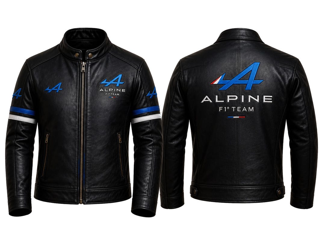 Formula One Racer Jacket Alpine F1 Racing Jacket – Formula One Motorsport Bomber 100% Cowhide ...