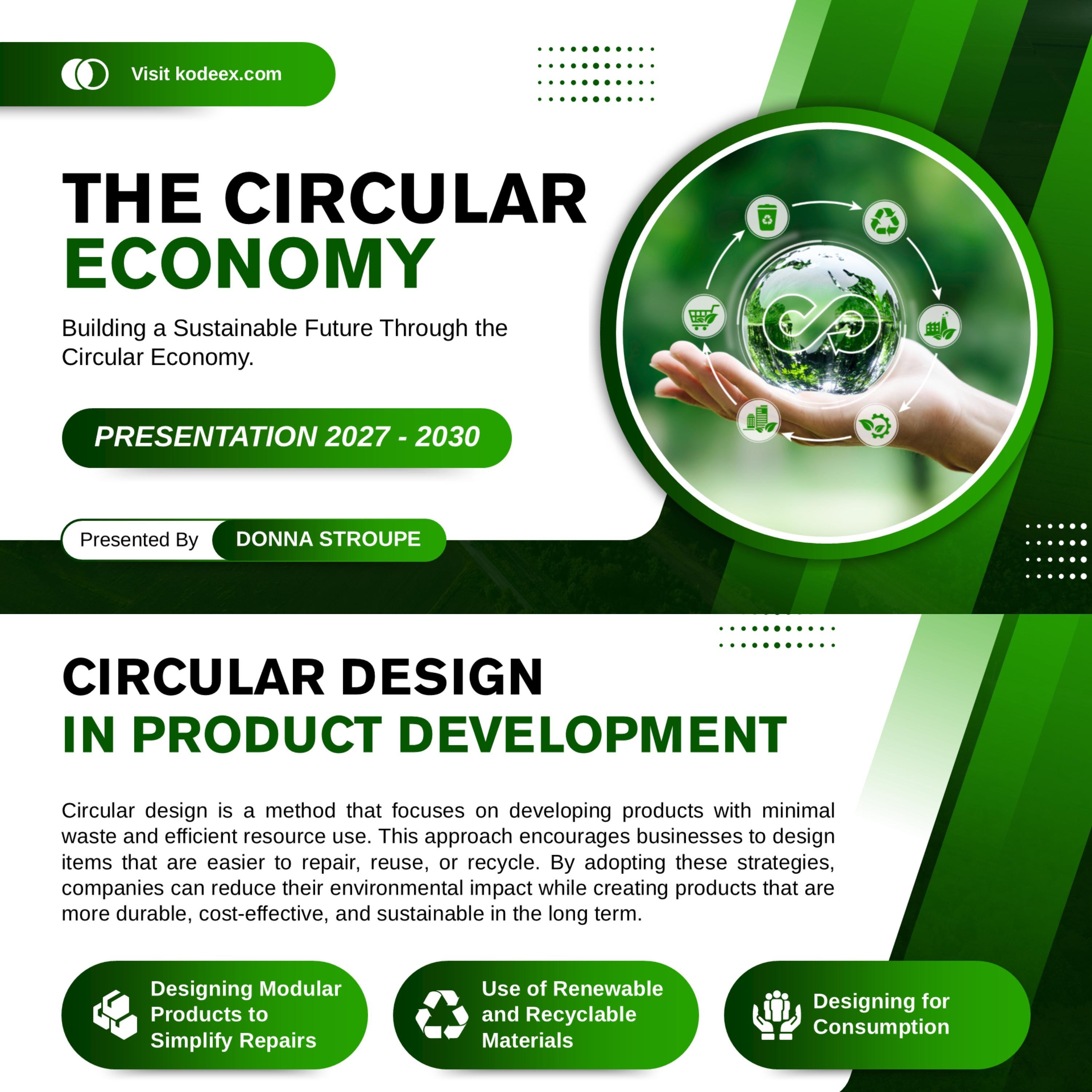 Green Circular Economy Powerpoint Template | Sustainability ...