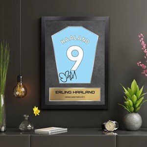Erling Haaland Manchester City Shirt Display Framed - Autograph Print Football Memorabilia image 3