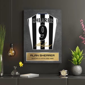 Alan Shearer Newcastle Shirt Display Framed - Autograph Print Football Memorabilia