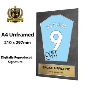 Erling Haaland Manchester City Shirt Display Framed - Autograph Print Football Memorabilia image 10