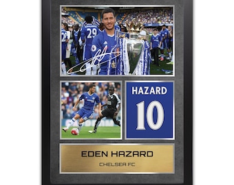 Eden Hazard Signed Chelsea 2024-25 Football Shirt. Standard Frame