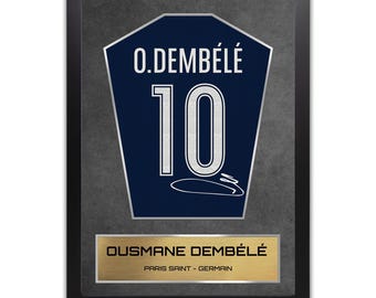 Ousmane Dembele Paris Shirt Display Framed - Autograph Print Football Memorabilia
