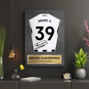 Bruno Guimaraes Newcastle Shirt Display Framed - Autograph Print Football Memorabilia
