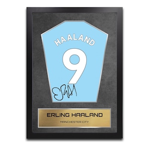 Erling Haaland Manchester City Shirt Display Framed - Autograph Print Football Memorabilia