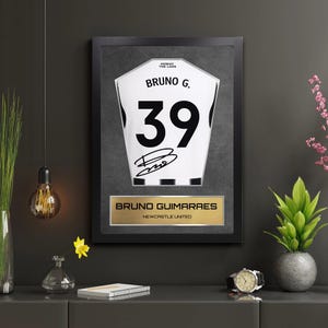 Bruno Guimaraes Newcastle Shirt Display Framed - Autograph Print Football Memorabilia
