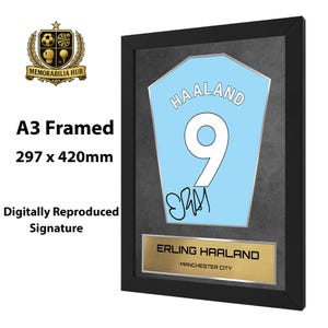 Erling Haaland Manchester City Shirt Display Framed - Autograph Print Football Memorabilia image 6