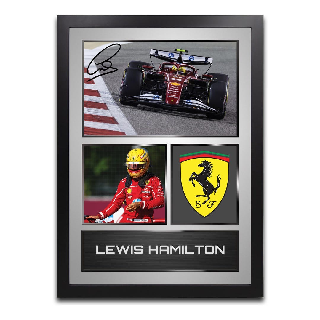 Lewis Hamilton Ferrari F1 Printed Autograph Memorabilia - Framed Gift ...