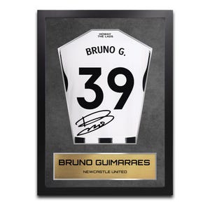 Bruno Guimaraes Newcastle Shirt Display Framed - Autograph Print Football Memorabilia