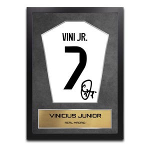 Vinicius Junior Real Madrid tröjdisplay inramad - Autograftryck Fotbollsmemorabilia
