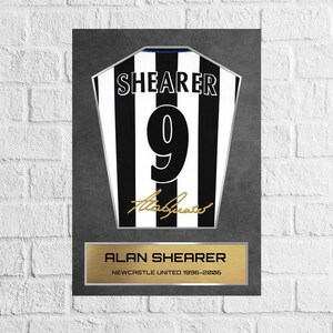 Alan Shearer Newcastle Shirt Display Framed - Autograph Print Football Memorabilia