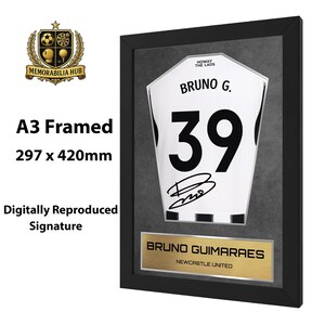 Bruno Guimaraes Newcastle Shirt Display Framed - Autograph Print Football Memorabilia