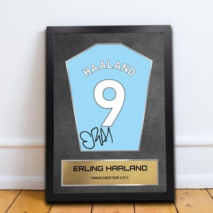 Erling Haaland Manchester City Shirt Display Framed - Autograph Print Football Memorabilia image 4