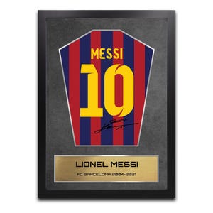 Lionel Messi Barcelona Shirt Display Framed - Autograph Print Football Memorabilia