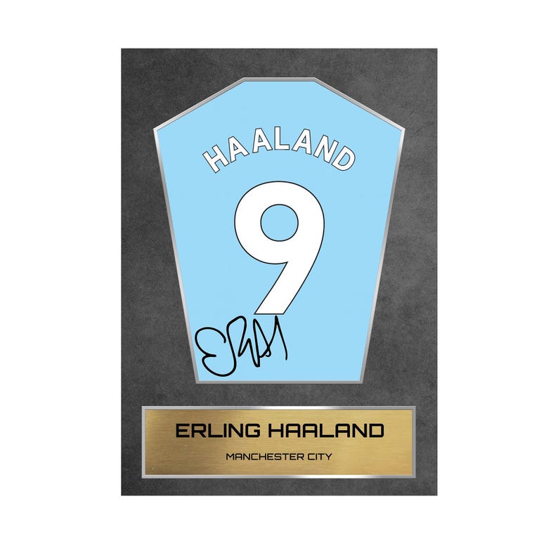 Erling Haaland Manchester City Shirt Display Framed - Autograph Print Football Memorabilia image 7