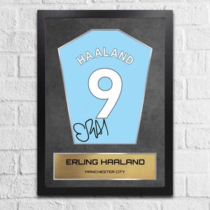 Erling Haaland Manchester City Shirt Display Framed - Autograph Print Football Memorabilia image 2
