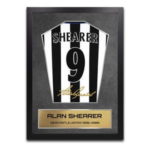 Alan Shearer Newcastle Shirt Display Framed - Autograph Print Football Memorabilia