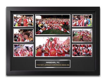 Arsenal 2025/26 Premier League Champions Signed Framed - Autograph Print Football Memorabilia