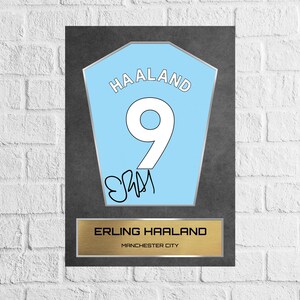 Erling Haaland Manchester City Shirt Display Framed - Autograph Print Football Memorabilia image 8
