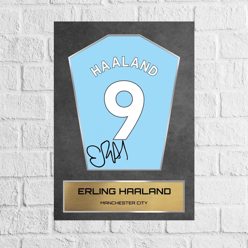 Erling Haaland Manchester City Shirt Display Framed - Autograph Print Football Memorabilia image 8