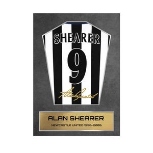 Alan Shearer Newcastle Shirt Display Framed - Autograph Print Football Memorabilia