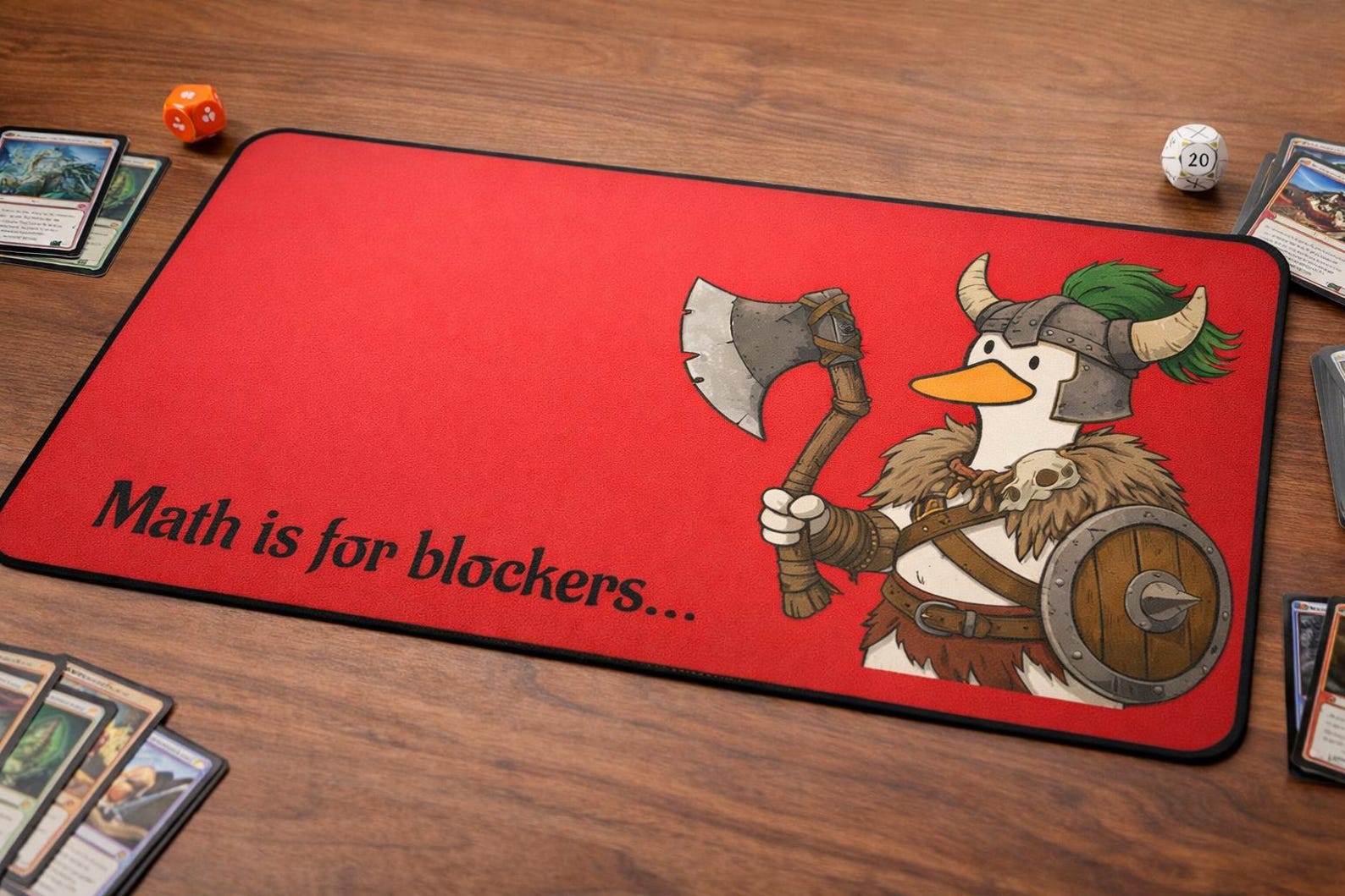 Barbarian Warrior Goose Math is for Blockers Desk Mat | TCG Playmat - Etsy
