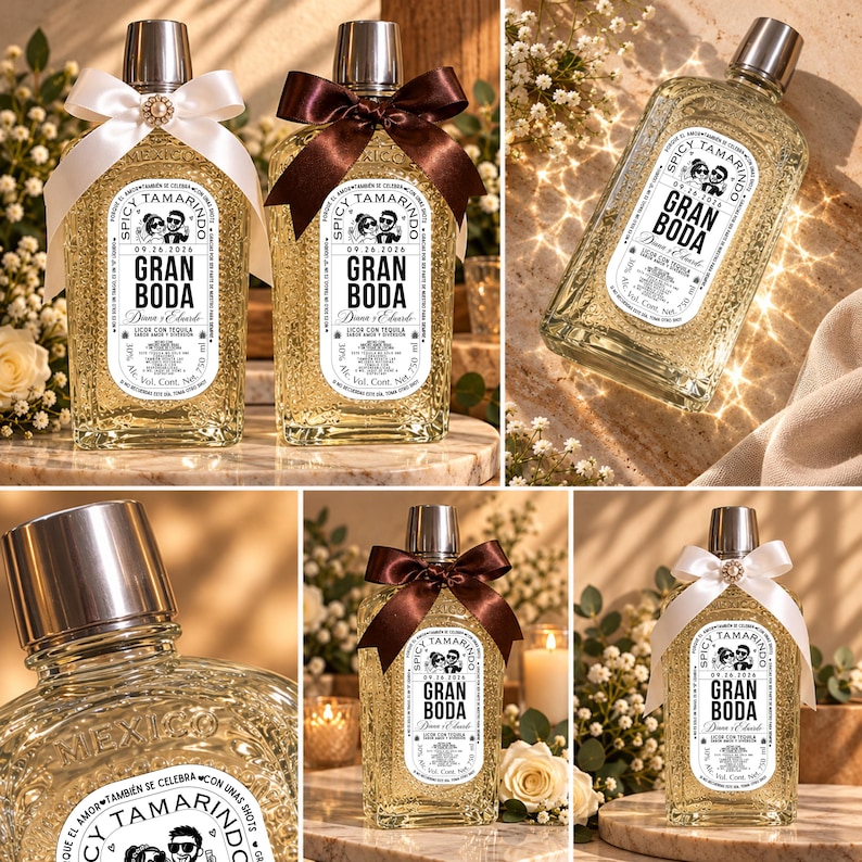 Property Label Sample Gran Malo Label Template 750ml, Editable Canva Wedding Bottle Label ...