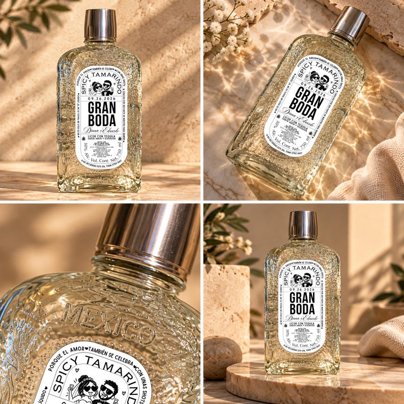 Property Label Sample Gran Malo Label Template 750ml, Editable Canva Wedding Bottle Label ...