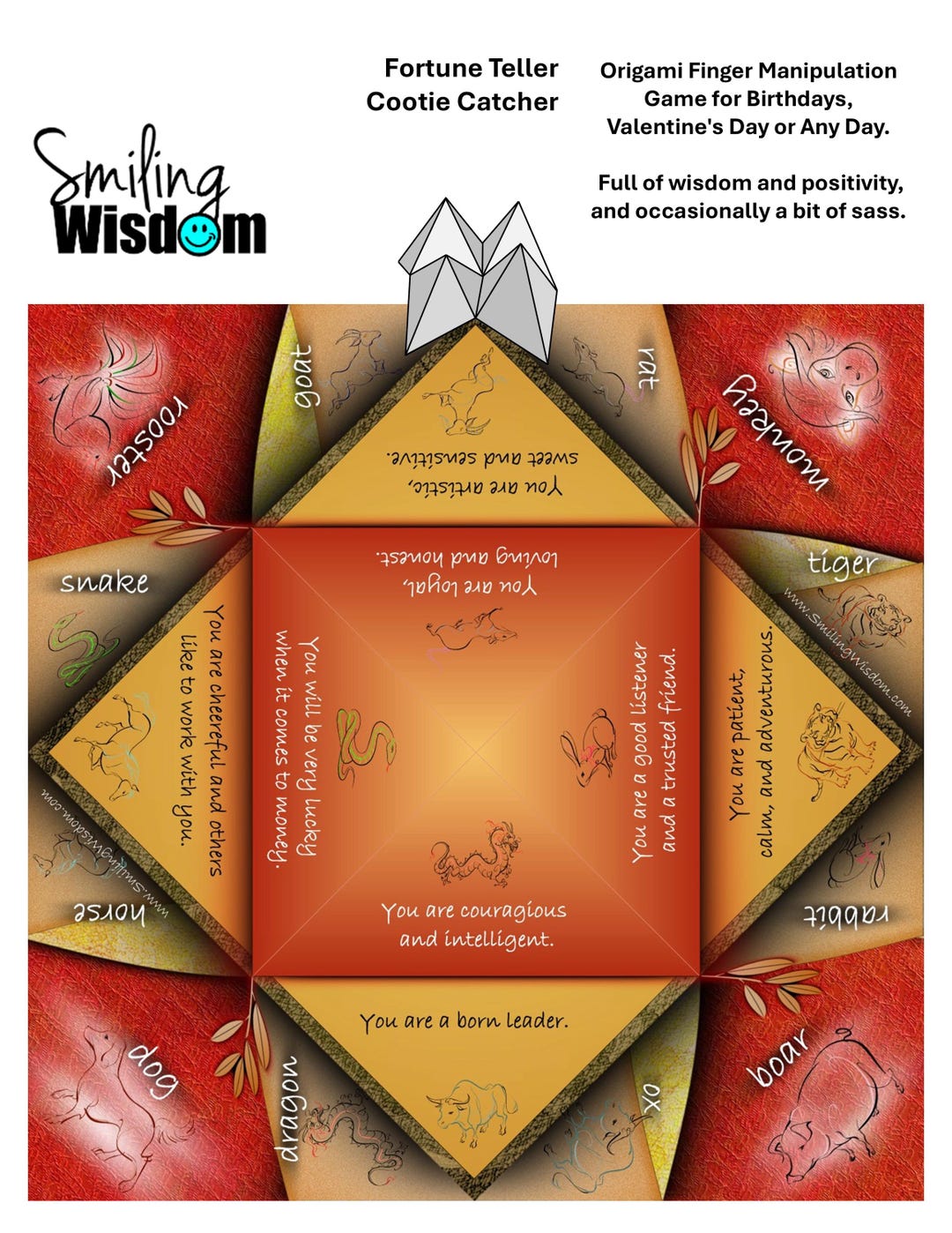 1 Printable Chinese New Year Fortune Teller Game | Wisdom and ...