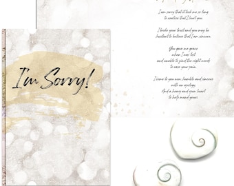I'm Sorry Heartfelt Healing Hearts Card | 2 Heart Fossils