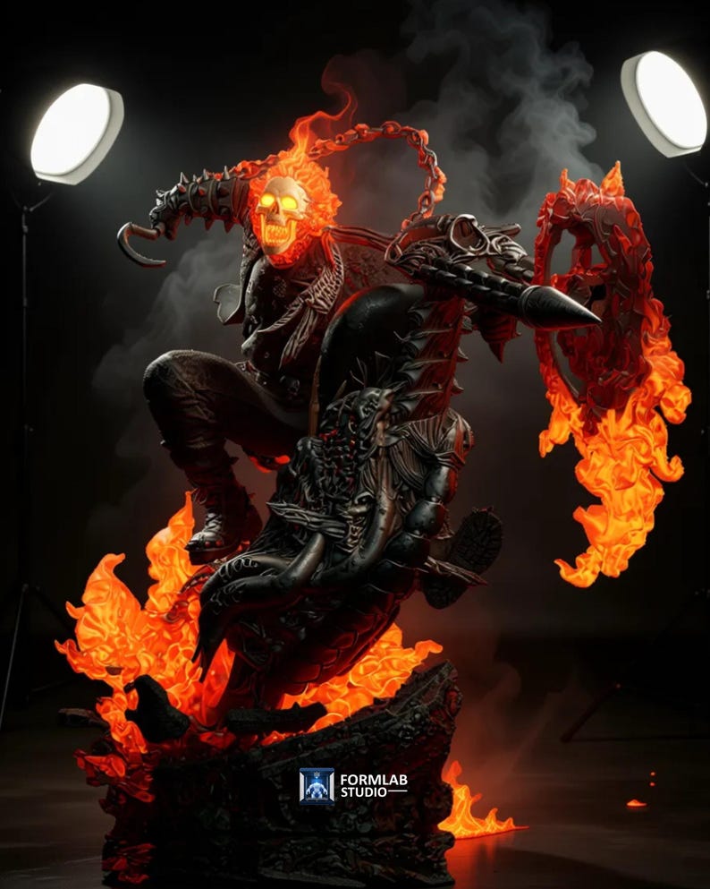 Ghost Rider Hellfire Manipulation Ghost Rider Fan Made – Hellfire Skull Biker | Supernatural Flame Aura ...