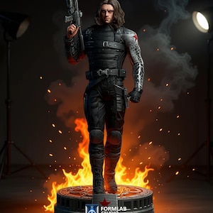 Winter Soldat inspiriert – Captain America Explosion Pose – 3D Druck Dateien STL