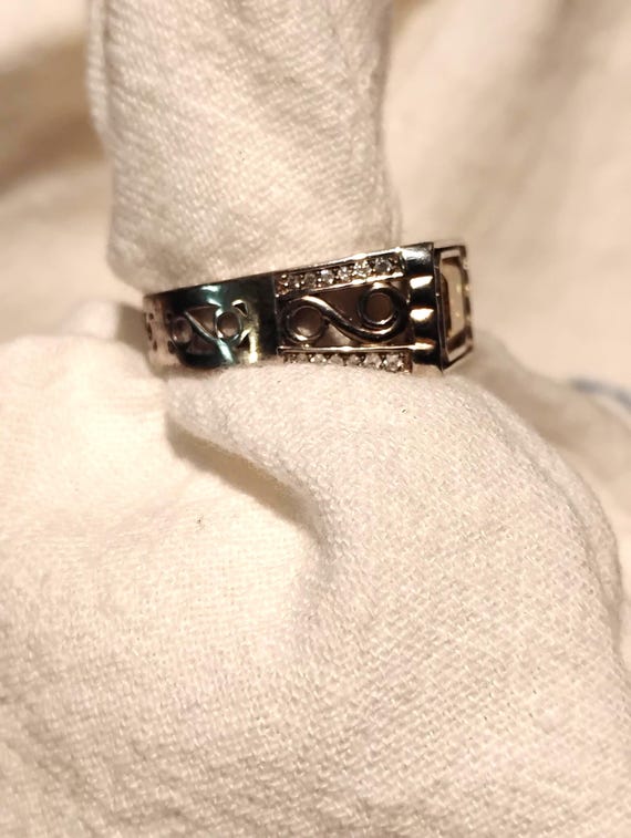 Sterling silver ring with a rectangular citrine a… - image 3