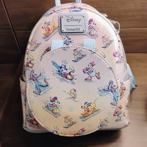 Disney White Backpack with Colorful Lights and Characters New Loungefly Disney Mickey Mouse and Friends Holiday  main image 2